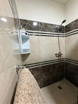 a shower with a glass door in a bathroom at Beautiful Luxurious 2-bedroom with Wi-Fi Gueliz, Marrakech in Marrakech