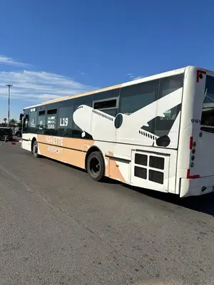 a bus with an airplane painted on the side of it at LE 44 face a la gare CTM et a 10mn de L'aéroport in Marrakech