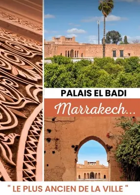 a collage of photos of malias el bad marrakech and an arch at Appartement, Gueliz, WiFi, parking in Marrakech