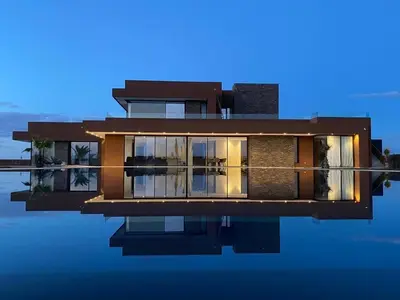 a rendering of a house in the water at Villa Luxe Padel in Marrakech