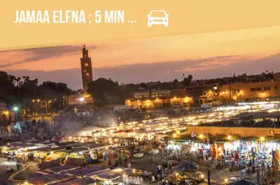 a group of tents in a market at night at Modern Place in Marrakech