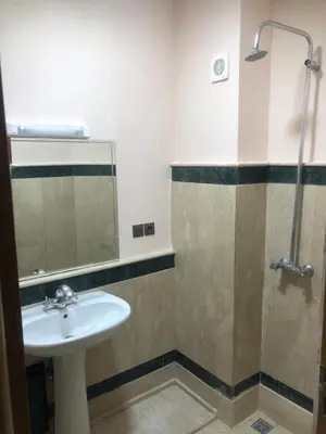 a bathroom with a sink and a shower at Résidence Babylone Y - 2 Bedrooms Appartement in Marrakech