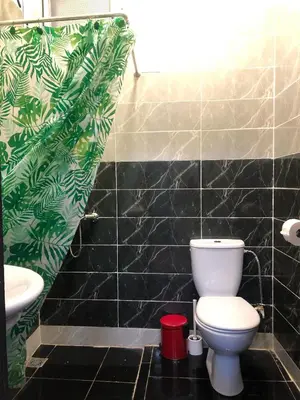 a bathroom with a toilet and a sink at Dar DAROUNE in Marrakech