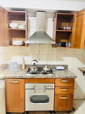 a kitchen with a stove and a sink at Apprt luxueux l'Hivernage au centre ville proche de la gare ,M avenu CR07 in Marrakech