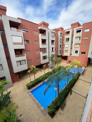 an overhead view of an apartment complex with a swimming pool at Very nice apartment on Route de Casa in Marrakech