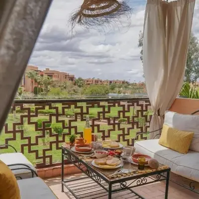 Peaceful 2BR Oasis with Pool Tennis AC - Palmeraie