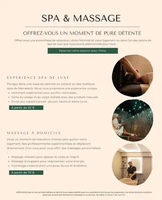 a screenshot of the spa massage website at M REVASION Elegant Luxury Stays in the Center of Marrakech in Marrakech