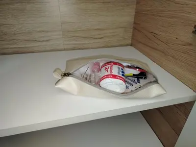 a bag sitting on top of a shelf at غرفه هادئه في موقع رائع وقريبه من كولشي in Marrakech