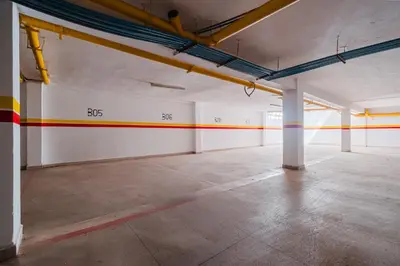 an empty room with a red and yellow stripe on the wall at Duplex Style and Confortable au Centre de la Ville in Marrakech