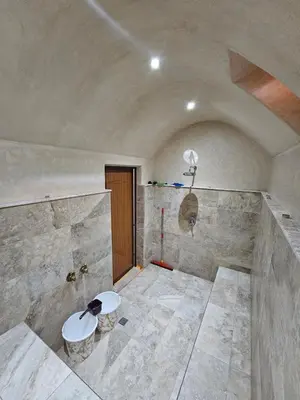 a bathroom with a shower with a toilet in it at Villa in Marrakech in Marrakech