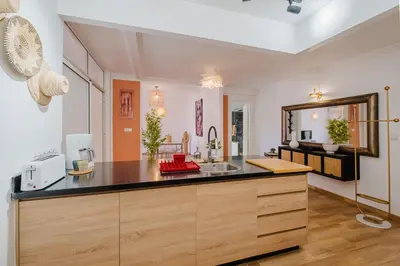 a kitchen with a counter and a sink at Elegant and Confort Moderne au Coeur de la Ville in Marrakech