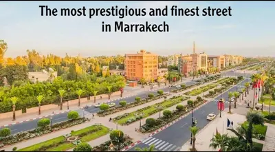 a view of a street in a city with buildings at Opera hivernage in Marrakech