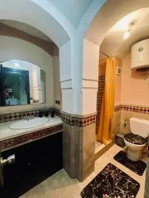a bathroom with a sink and a toilet at apartment in the center of Guéliz in Marrakech