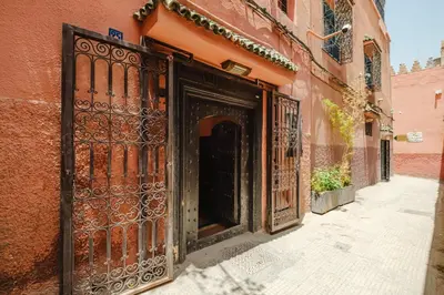 an entrance to a building with an open door at Riad Alzira Jardin Secret Au coeur De La Medina in Marrakech