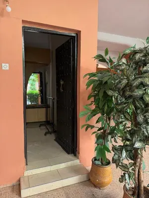 a plant in a pot next to a door at Résidence touristique Marrakesh in Marrakech