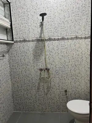 a shower in a bathroom with a toilet at dar shahd in Marrakech