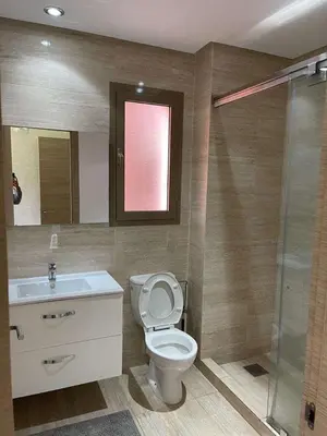 a bathroom with a toilet and a sink and a shower at Le villagois in Marrakech