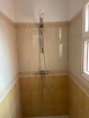 a shower with a shower head in a bathroom at Riad butterfly marrakech 2 in Marrakech