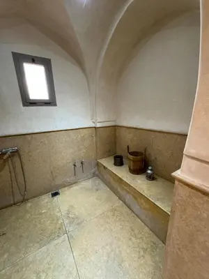 a bathroom with a shower and a window in it at Villa Benben 6 minutes du Grand Stade de Marrakech in Marrakech