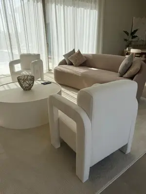 a living room with a couch and a coffee table at Villa Zeytoune sans vis à vis in Marrakech