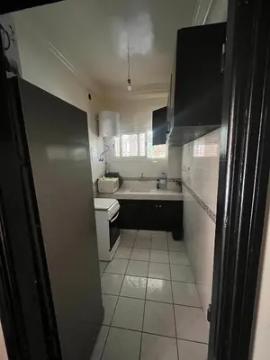 a small kitchen with a sink and a refrigerator at Dar wafa in Marrakech