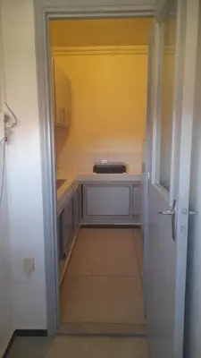 an open door to a kitchen with a sink at Bahiya in Marrakech