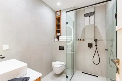 a bathroom with a shower and a toilet at NOUVEAU à Marrakech in Marrakech