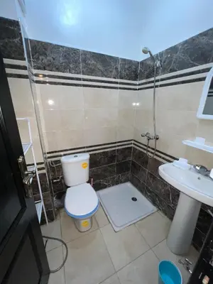 a bathroom with a toilet and a sink at aboube gulize marrakeche in Marrakech