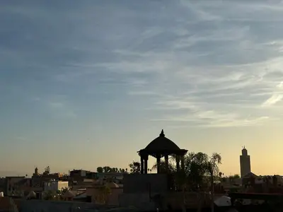 a view of a city with a gazebo at Your Soul's Retreat-Entire Riad in Marrakech
