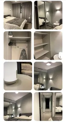 a collage of photos of a bedroom and a room at Charming Apartment Heart of Marrakech in Marrakech