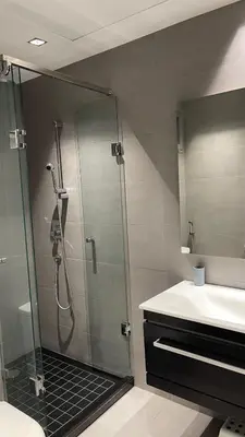 a bathroom with a shower and a sink at Ideal stay near Medina and historical sites in Marrakech