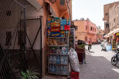 a food stand on the side of a street at Cozy studio with private terrace in Marrakech
