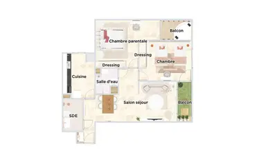 a floor plan of a house at œil de la vallée in Marrakech