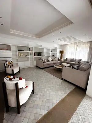 a large living room with couches and chairs in it at Luxury Villa 4 Bedrooms with Big Pool 5km from Medina in Marrakech