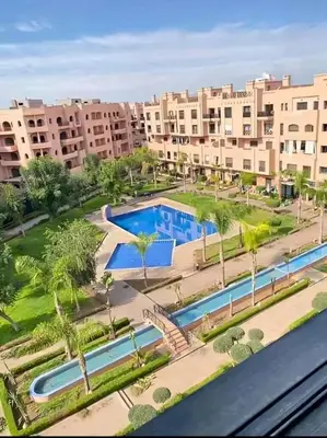 an aerial view of a resort with a swimming pool at Beautiful apartment in Premium Village Marrakech in Marrakech