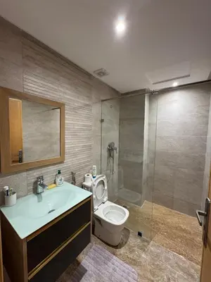 a bathroom with a sink and a toilet and a shower at Opera 3 in Marrakech