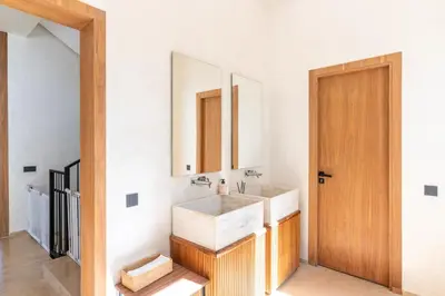 a bathroom with a sink and a mirror at splendid Villa King palace in Marrakech