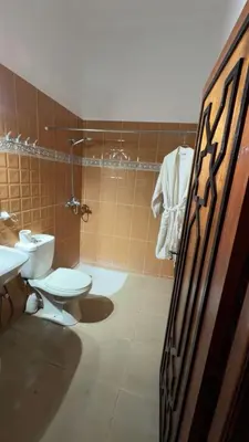 a bathroom with a toilet and a sink at villa BASMA in Marrakech