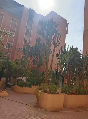 a building with a bunch of plants in front of it at Mohsine in Marrakech