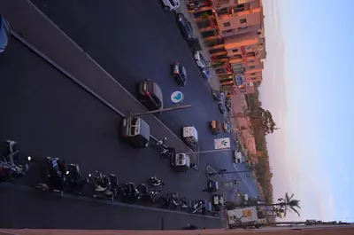 an overhead view of vehicles parked on a ship at Elegant Apartment with Moroccan Charm in Marrakech