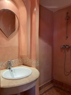 a bathroom with a sink and a shower at Appartement en plein cœur de Marrakech in Marrakech