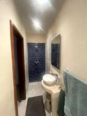 a bathroom with a toilet and a shower at Riad Nora - Confort, Calme & Sécurité in Marrakech