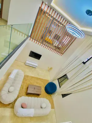 an overhead view of a living room with two white couches at duplex 3 Rom with spacious Guéliz victor hugo spacieuse in Marrakech