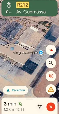 a screenshot of a cell phone of a city at Marrakech Menara in Marrakech