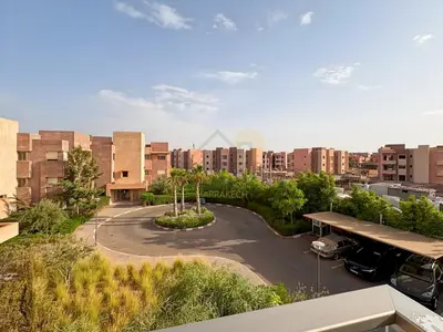a view of a parking lot in a city at Elegant Studio-Prestigia Agate in Marrakech