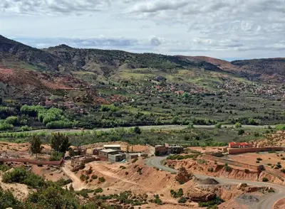 a view of a village in the mountains at Atlas Mountains 3 Valleys Experience All-Inclusive Private Tour from Marrakesh in Marrakech