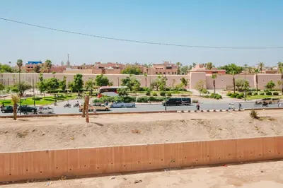 a view of a parking lot in a city at Riad Marrakech Oasis complexe in Marrakech