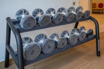 a shelf full of plates on a wall at THE ESTATE - Marrakech in Marrakech