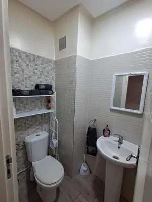 a small bathroom with a toilet and a sink at comfortable stay in Marrakesh in Marrakech
