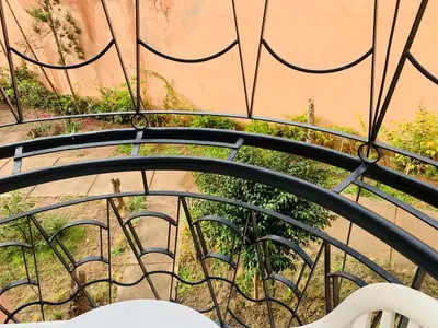 a view from the top of a balcony at Lovely Studio a gulez centre marrakech in Marrakech